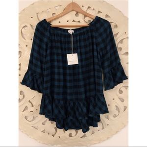 NWT beach lunch lounge plaid top